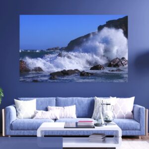 Waves pound mercilessly on a stormy day, The Point, Mossel Bay.