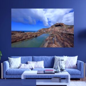 A sunny, wind-still day makes for a serene scene of the Cape St. Blaize Lighthouse in Mossel Bay.