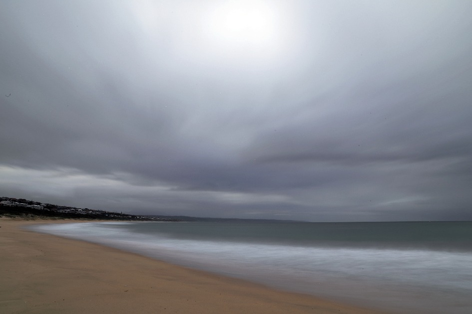 The tranquility is tangible at Klein Brak Beach on a cloudy day.