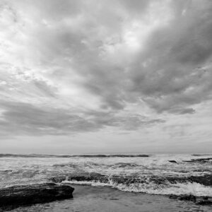 The tide rises over the rock pools at Klein Brak Beach.