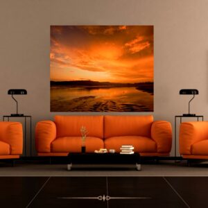 Klein Brak River mouth mirroring the sky at sunset.